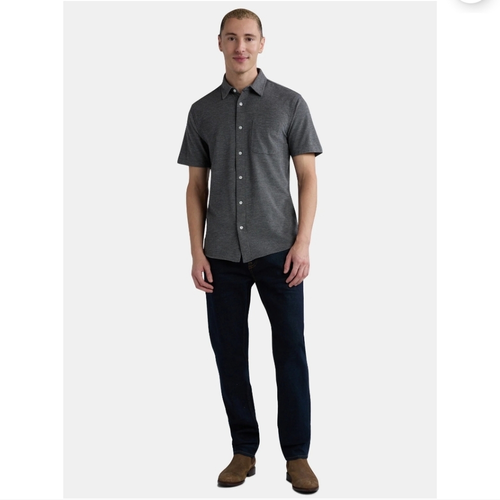George Charcoal Button-Up‎ Shirt